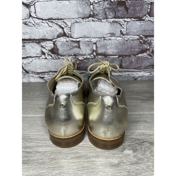 COLE HAAN Go To Collection Arden Gold Metallic Leather Oxfords Women Sz 10B US - Picture 4 of 16